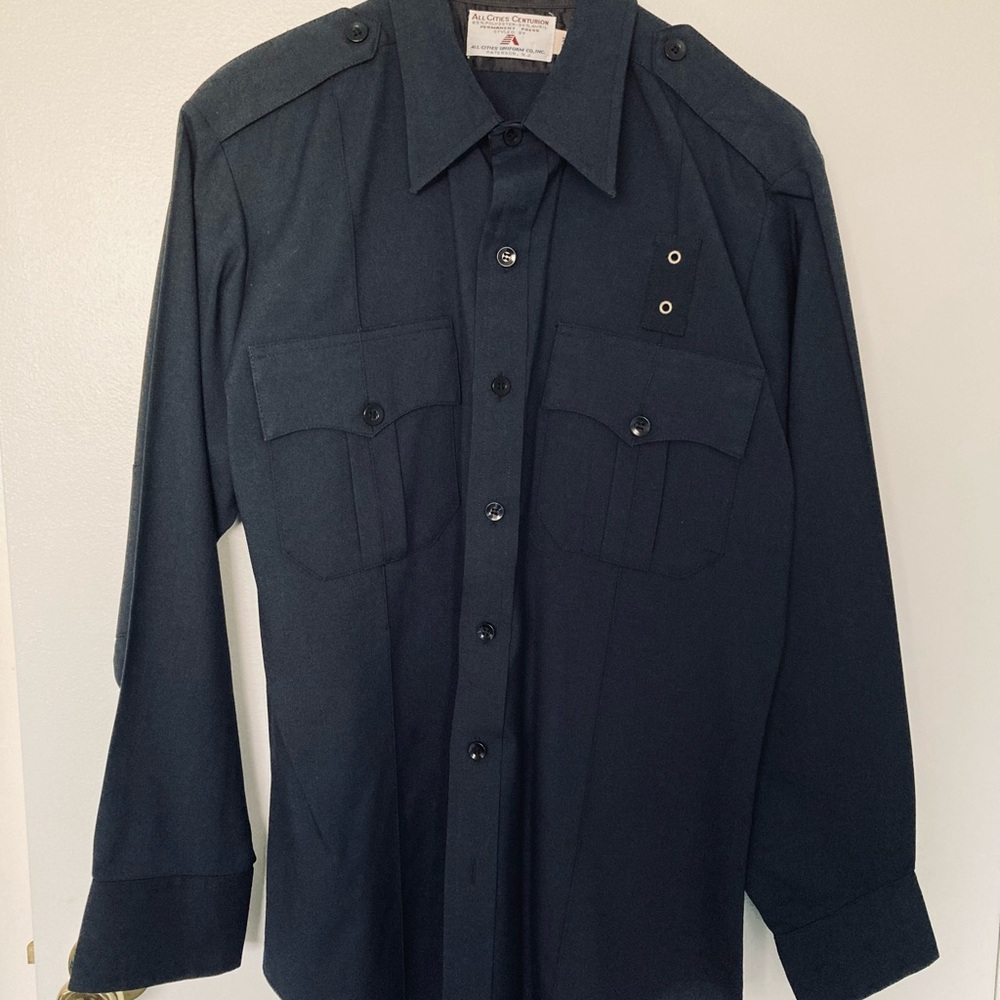 Military Dress Shirt, Navy Blue, 16/33